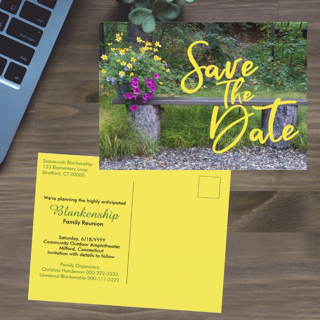 Save the Date Familie Wiedersehen Rustikale ländli Postkarte (Von Creator hochgeladen)