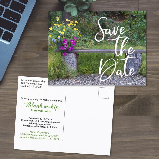 Save the Date Familie Wiedersehen Rustikale ländli Postkarte (Von Creator hochgeladen)