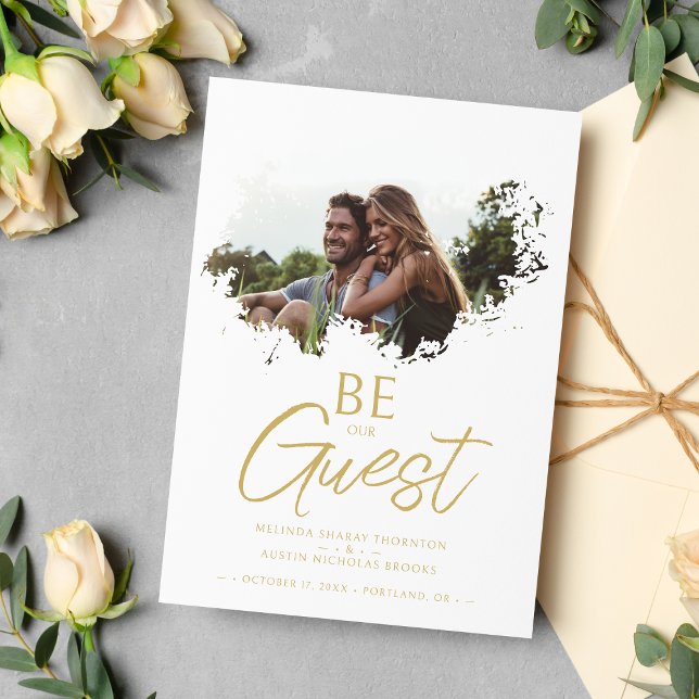 Save The Date Fancy Brochet Grunge Splatter Dirty Stain Photos (Créateur téléchargé)