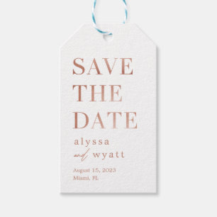 Save the Date, farbig bearbeitbare Tag Geschenkanhänger