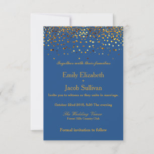 Save The Date Faux Gold Foil Confetti Mariage élégant