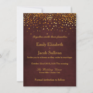 Save The Date Faux Gold Foil Confetti Mariage Élégant Enregistre
