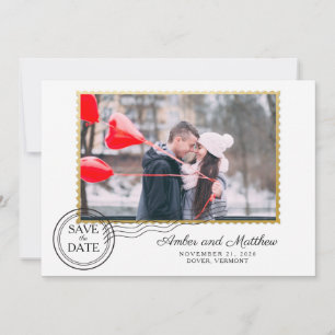Save The Date Faux Gold Foil Postage Enregistrer la date