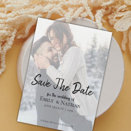 Save The Date Faux Vellum Effect Photo Wedding Enregistrer la da