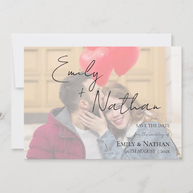 Save The Date Faux Vellum Effet DEUX mariage photo Enregistrer l (Devant)