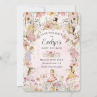 Fées de Whimsical Baby shower Fleur Jardin Pré