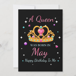 Save The Date Femme Art Une Reine Est Née En Mai