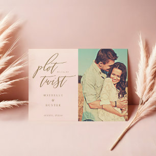 Save The Date Fente Twist Moderne Minimale Calligraphie & Photo