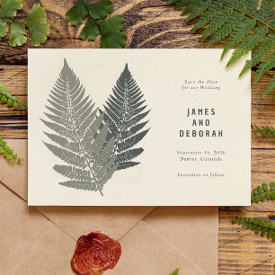 Save The Date Fern Botanique moderne minimaliste Mariage boisé