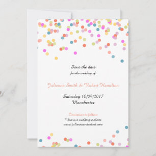 Save The Date Festive Confetti Mariage Sauvez la date