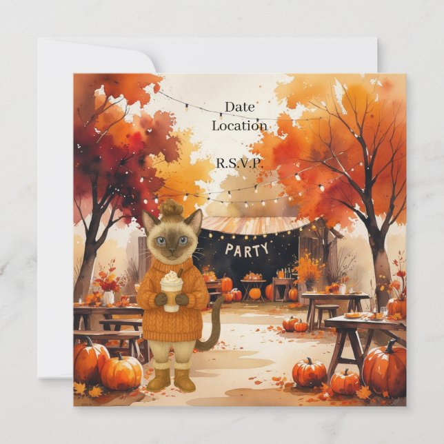 Save The Date Fête d'Action d'Ami Flannel et Fizz Fall (Devant)