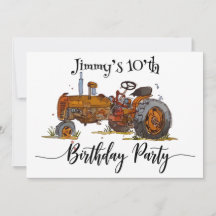 Fête d'anniversaire avec tracteur antique design
