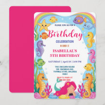 Fête d'anniversaire de la sirène rose