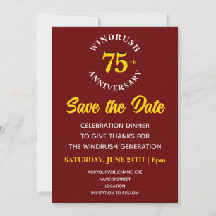 Save The Date Fête de la génération WINDRUSH 75