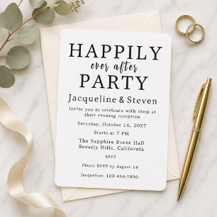 Save The Date Fête de Mariage Imprimée Happily Ever After
