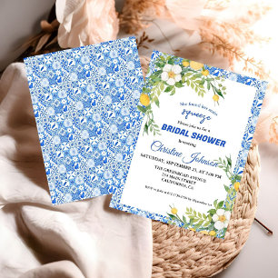 Save The Date Fête de mariage Main Squeeze Lemon et carreaux mar