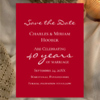 Fête de mariage personnalisée élégante rubis pour 