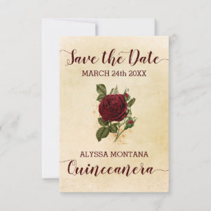 Save The Date Fête de Quinceanera Fleurie de Champagne Bourgogne