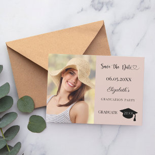 Save The Date Fête de remise de diplômes moderne aux tons neutre