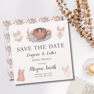 Save The Date Fête des mariées de lingerie et lattes