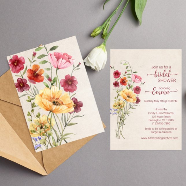 Save The Date Fête des mariées fleur sauvage Boho (Créateur téléchargé)