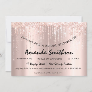 Save The Date Fête des mariées Rose Gold Parties scintillant Dri