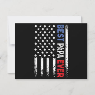 Save The Date Fête des pères Meilleur Papa jamais avec drapeau a