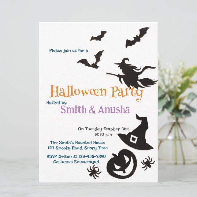 Save The Date Fête d'Halloween moderne Enregistrer la date - Min (Debout devant)