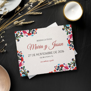 Save The Date Fête Espagnole Élégante et Colorée aux Fleurs Mari
