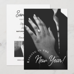 Save The Date Fêter la nouvelle année 2 Photos de fiançailles