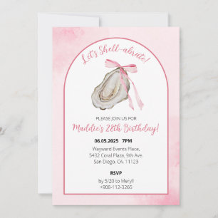 Save The Date Fêtons l'Aquarelle rose Coquette Oyster