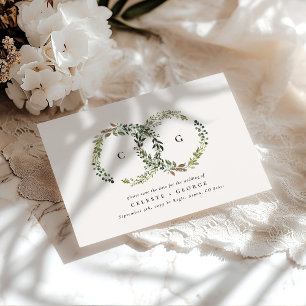 Save The Date Feuillage rustique, floral et mariage de cerf