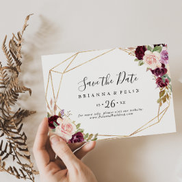 Save The Date Feuillage végétal rustique Mariage horizontal