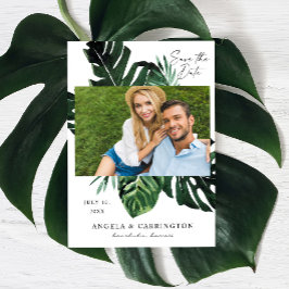 Save The Date Feuille de palme tropicale Enregistrer la date Pho
