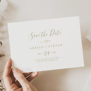 Save The Date Feuille minimale   Gold Horizontal