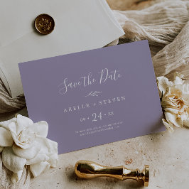 Save The Date Feuille minimale | Lavender Horizontal Enregistrer