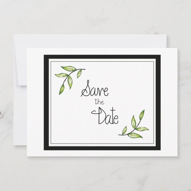 Save The Date Feuille verte Enregistrer la date (Devant)