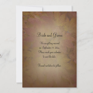 Save The Date Feuilles de l'érable couleur automne mariage Enreg