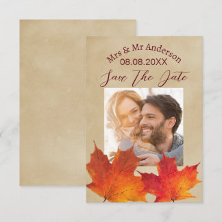 Save The Date Feuilles Rustiques Mariage Automne Économisez La D