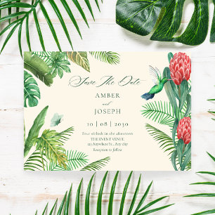 Save The Date Feuilles vertes tropicales jungle