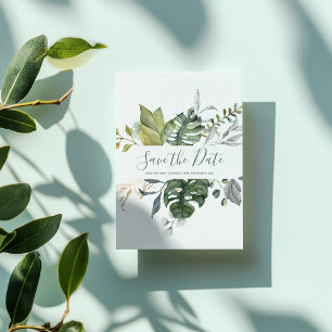 Save The Date Feuilles verts et plantes enregistrer l'invitation