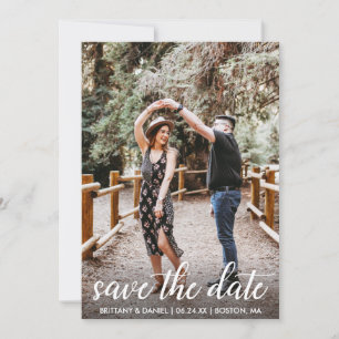 Save The Date Fiançailles de script moderne photo