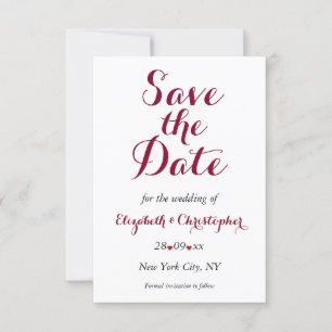Save The Date Fiançailles Mariage blanc simple et élégant