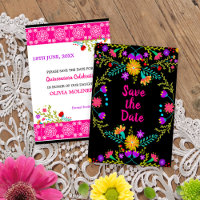 Fiesta Florale Mexicaine & Picado Papel - Noir