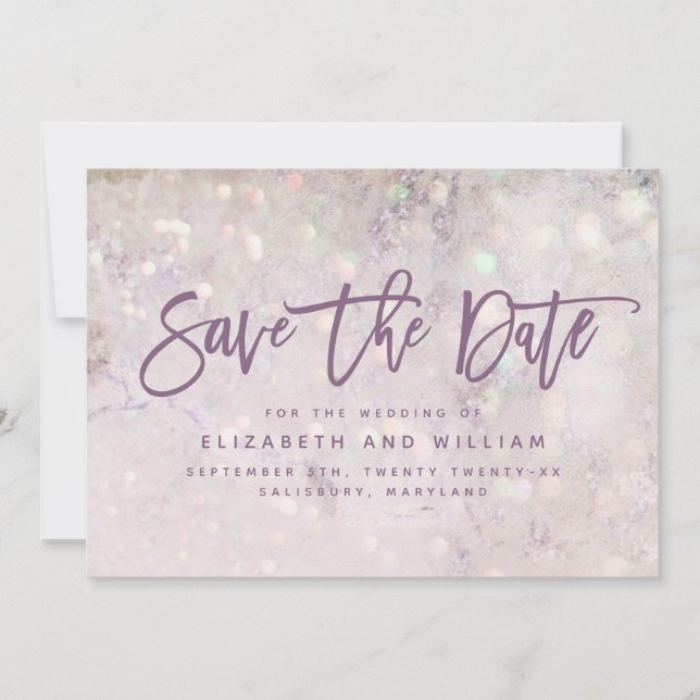Save The Date Fille parties scintillant rose chic élégant rose o (Devant)