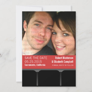 Save The Date Film Theatre Photo Enregistrer la date Invitation,