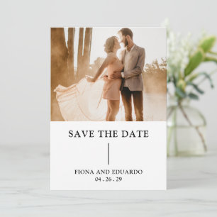 Save The Date Fiona Photo Bold Monogramme Mariage moderne