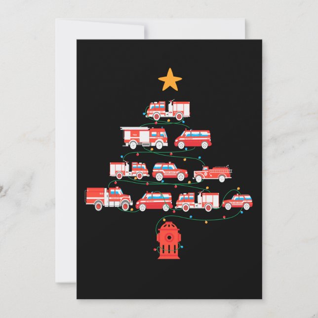 Save The Date Firefighter Fire Truck Christmas Tree.Png (Devant)