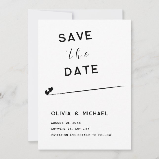 Save the Date flache Notizkarte Mitteilungskarte (Vorderseite)