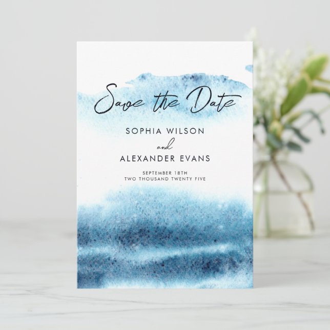 Save the Date Flachkarte für eine Boho Chic Hochze (Stehend Vorderseite)